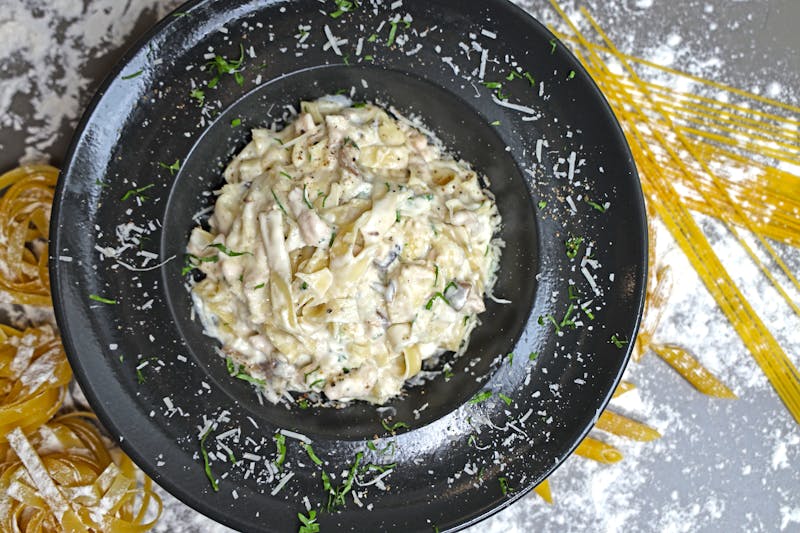 Truffle Burrata pasta with creamy sauce